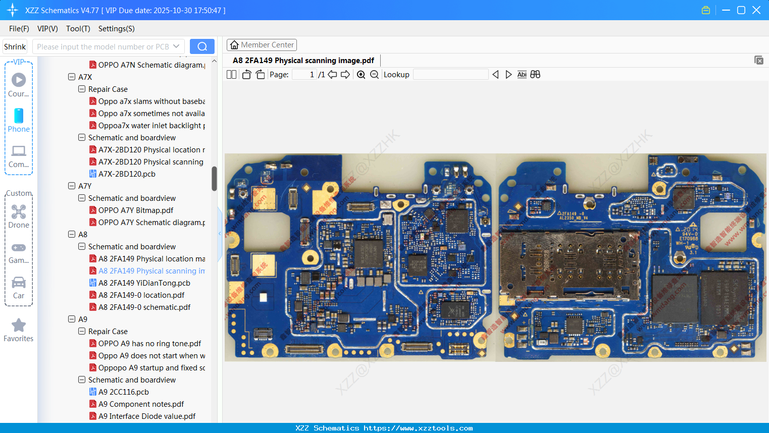 OPPO A8 2FA149 Physical Scanning Image